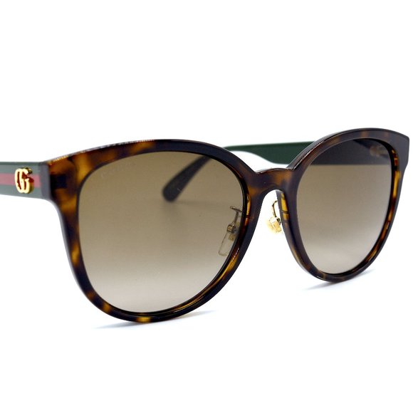 NEW GUCCI GG0854SK HAVANA GREEN BROWN AUTHENTIC SUNGLASSES - Picture 2 of 6